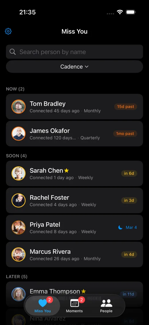 Miss You — dark mode
